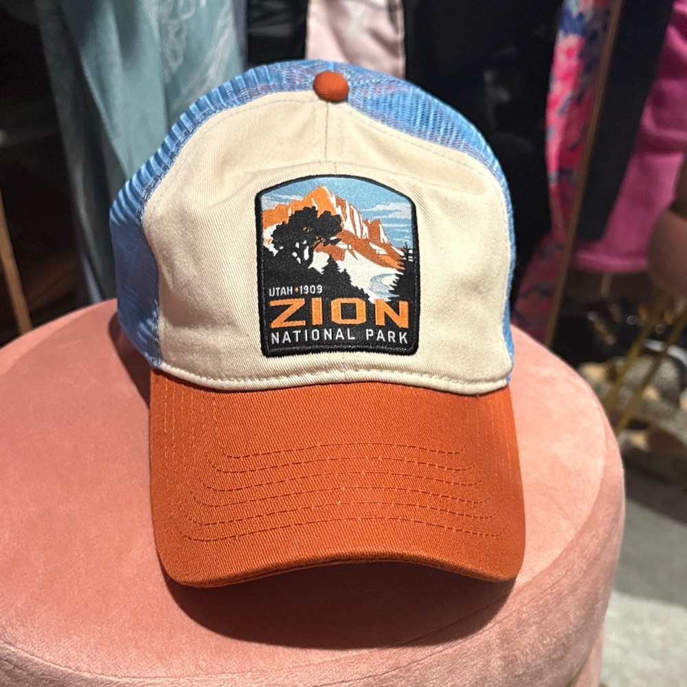 Zion National Park Women's Cap - Blue and Orange